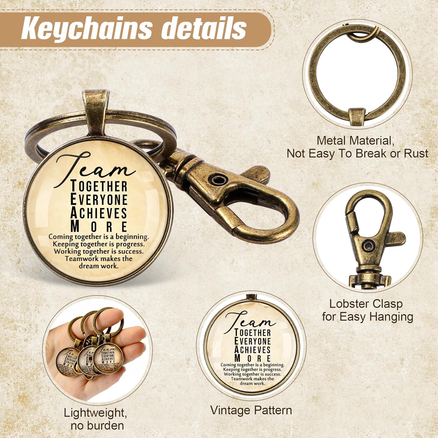 Landical Employees Appreciation Gifts Team Keychains Bulk for Women Men Thank You Welcome Team Party Favors