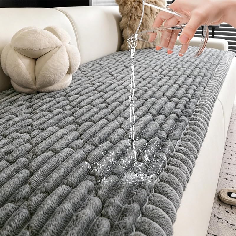Capa impermeável para sofá de cães em flanela antiderrapante Lavish Cover Dark Gray 69,85 x 180,09 cm