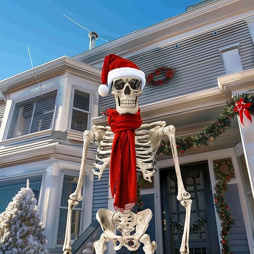 Miniatura 7 de SearchI Juego de 6 fundas navideñas para respaldo de silla, extraíbles y lavables, para comedor, cocina, sala de estar (patrón blanco)