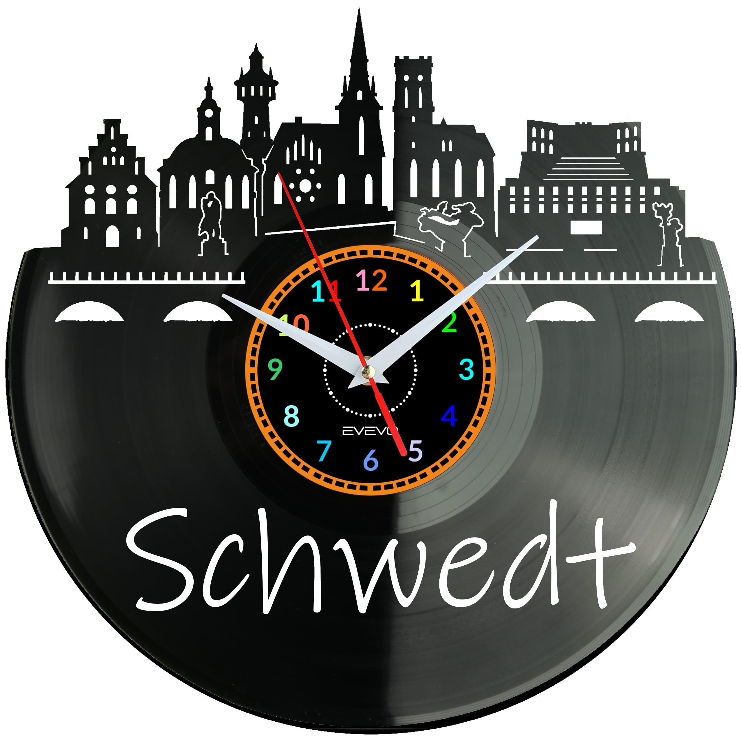 Cadeau Parfait Pour La Maison Salon Horloge Vinyle Schwedt W0446