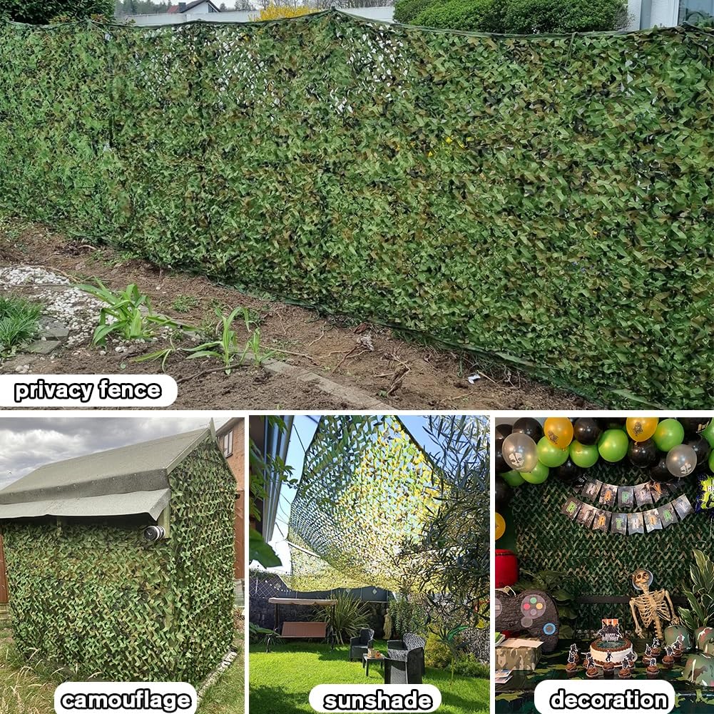 Woodland Tarnnetz, 3 x 5 m, 2 x 3 m, 3 x 3 m, 4 x 6 m, 8 x 10 m, vielseitige Tarnabdeckung für Jagd, Schießen, Militärdekoration, Outdoor-Sonnenschutz, Party-Dekoration