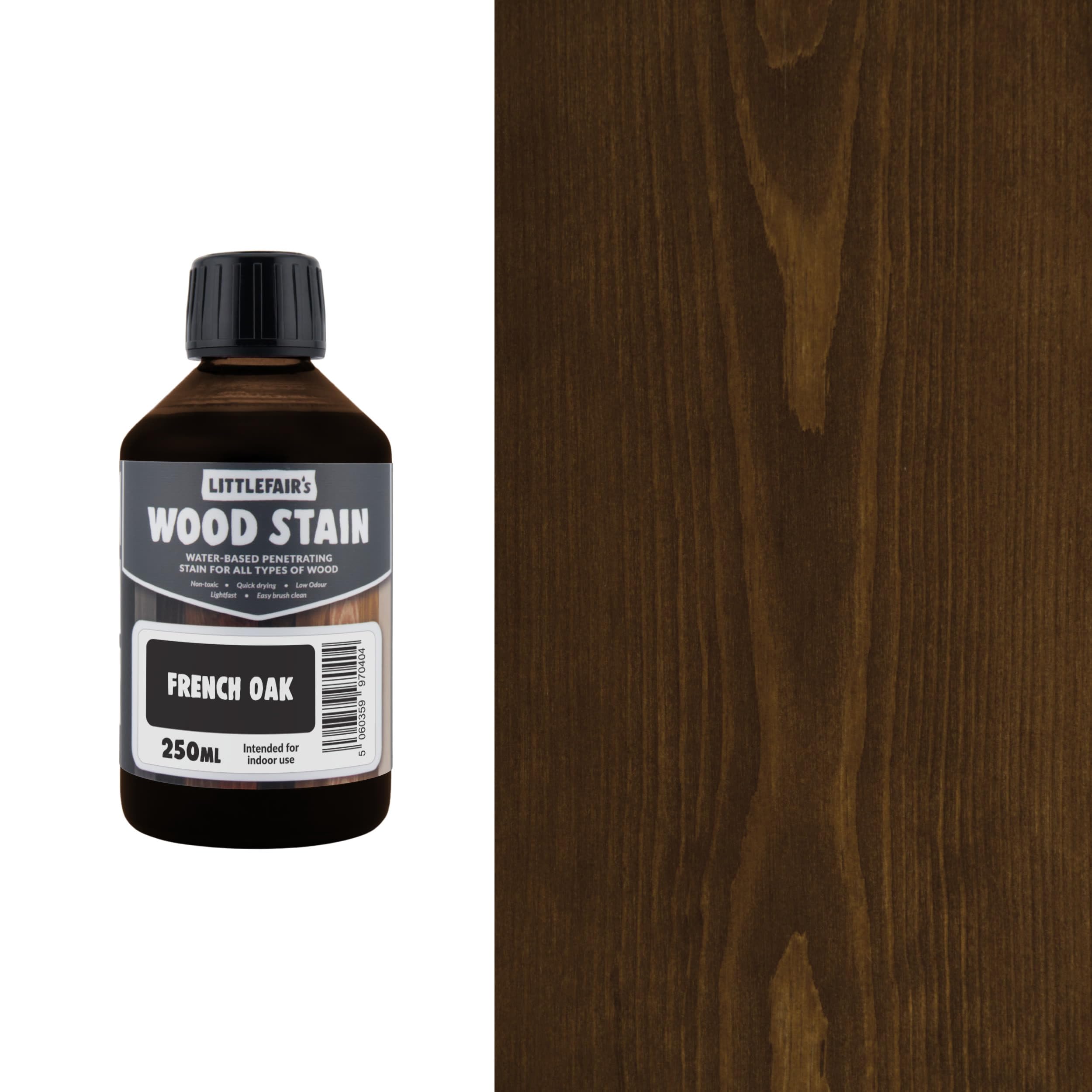 Wood Stain Water-Based - (French Oak) – Non-Toxic, Eco-Friendly & Quick Drying - Easy-to-Apply, Concentrated Formula for All Wood Types – 250ml