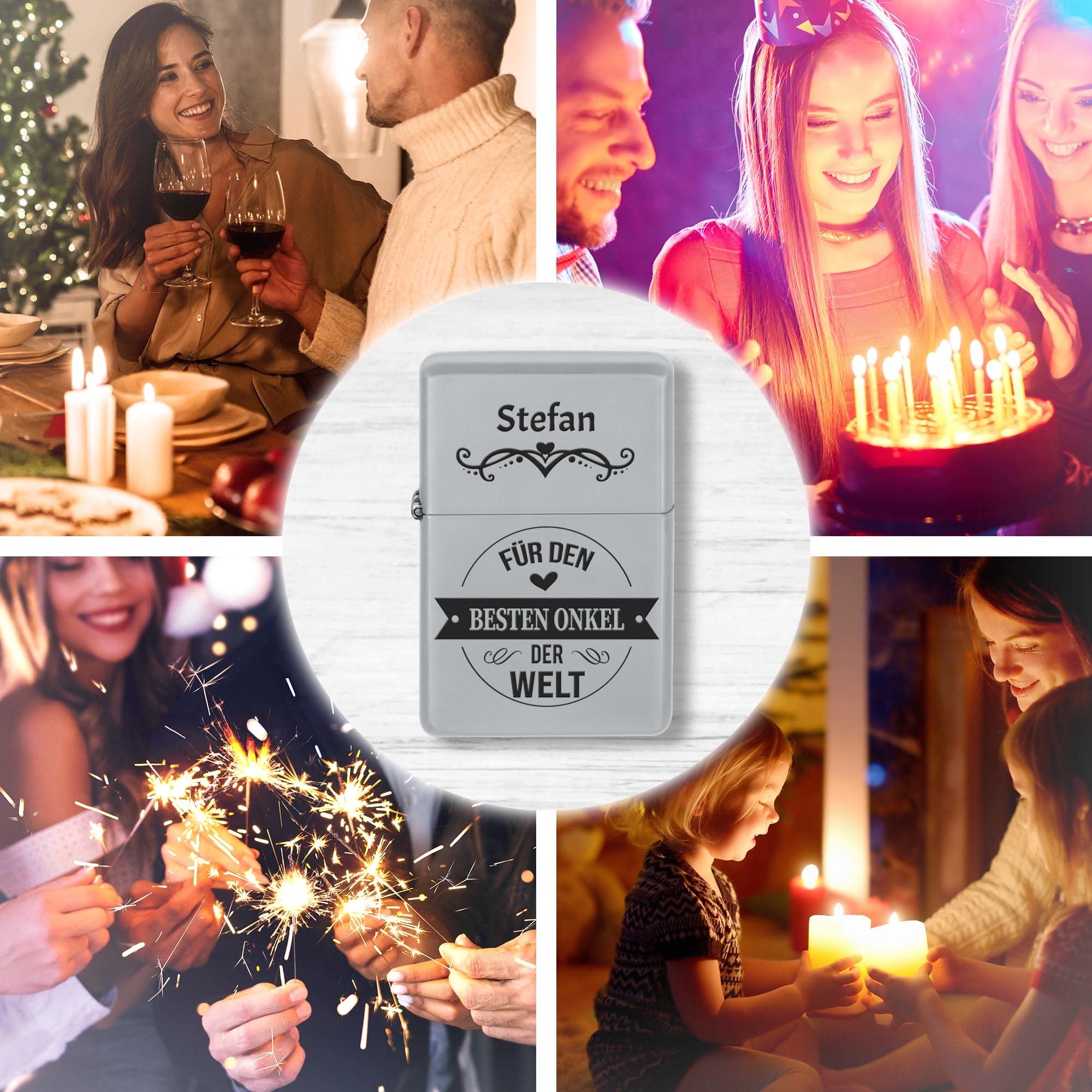 Personalisiertes Sturmfeuerzeug Mit Gravur – Benzin Nachfüllbar – Mit Name & Jahr Gravieren – Geschenkidee Für Outdoor & Alltag