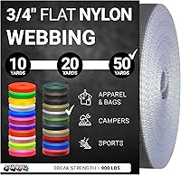 Vista 49 de Strapworks Rollo de correa de nailon resistente de 3/4 pulgadas para cinturón, mochila, eslinga, collar, correa, correas y más, 10, 20 o 50 yardas