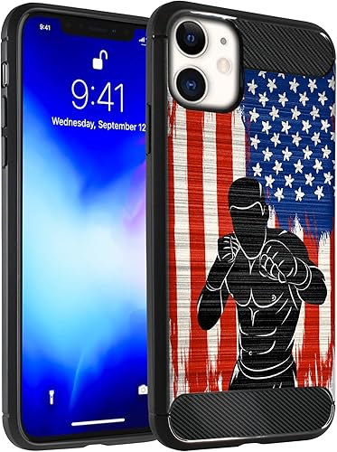 Miniatura 5 de CasesOnDeck - Funda compatible con Apple iPhone 11 / iPhone XI (2019) de 6.1 pulgadas, funda delgada de fibra de carbono TPU para acentuar arañazos