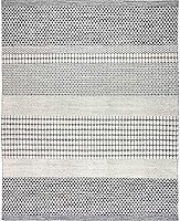 Vista 1 de Hauteloom Tideswell - Alfombra de pasillo bohemia de lana tejida a mano con textura geométrica, alfombra de enrejado marroquí para pasillo, Negro