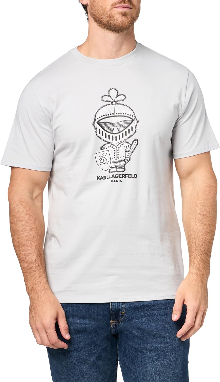 KARL LAGERFELD Men's Pullover Short Sleeve Flocking T-Shirt