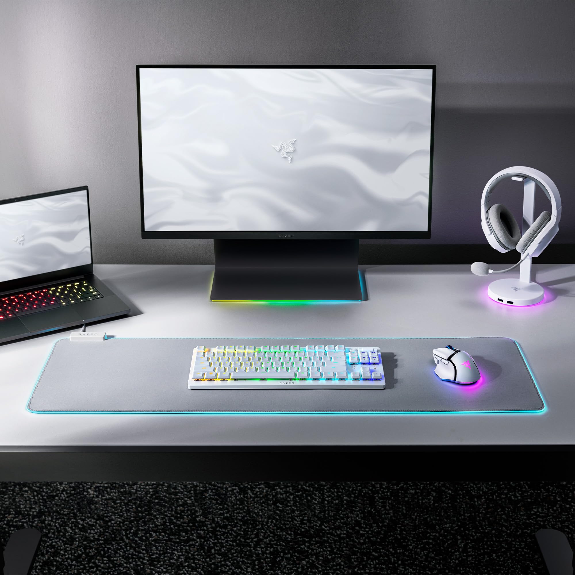 Razer DeathStalker V2 Pro Tenkeyless (Switches Rouges) - Clavier Gamer Optique sans-Fil à Profil Bas (Switches Optiques Linéaires et Silencieux, sans-Fil HyperSpeed, Bluetooth) Clavier US | Blanc
