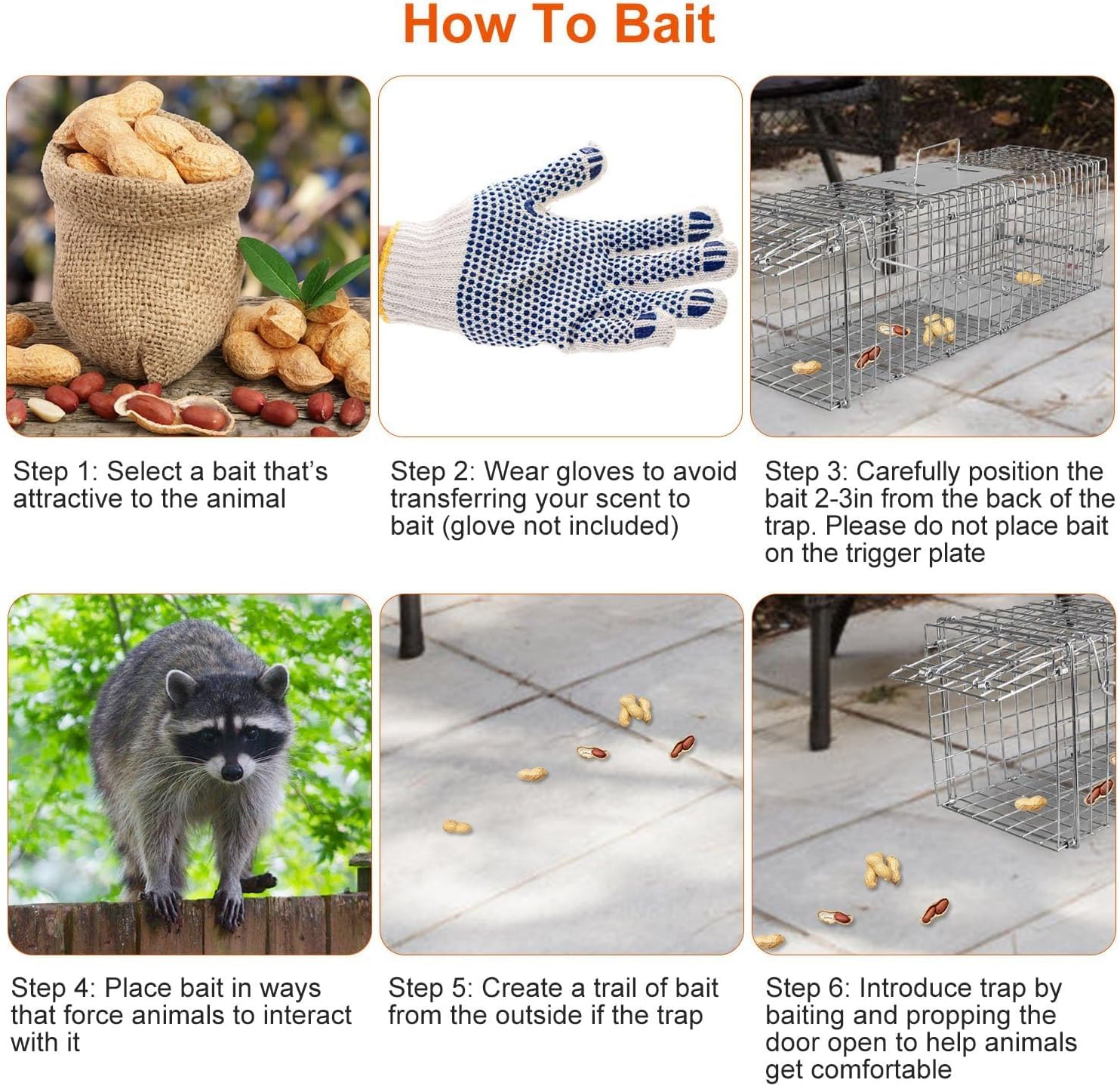 Live Animal Cage Trap, Collapsible Humane Live Animal Cage Trap, Galvanized Steel Humane Live Trap Cage for Rabbit,Stray Cat, Groundhog, Raccoon,Squirrel,Chipmunk,Mole,Gopher,Skunk,24"x8"x8"