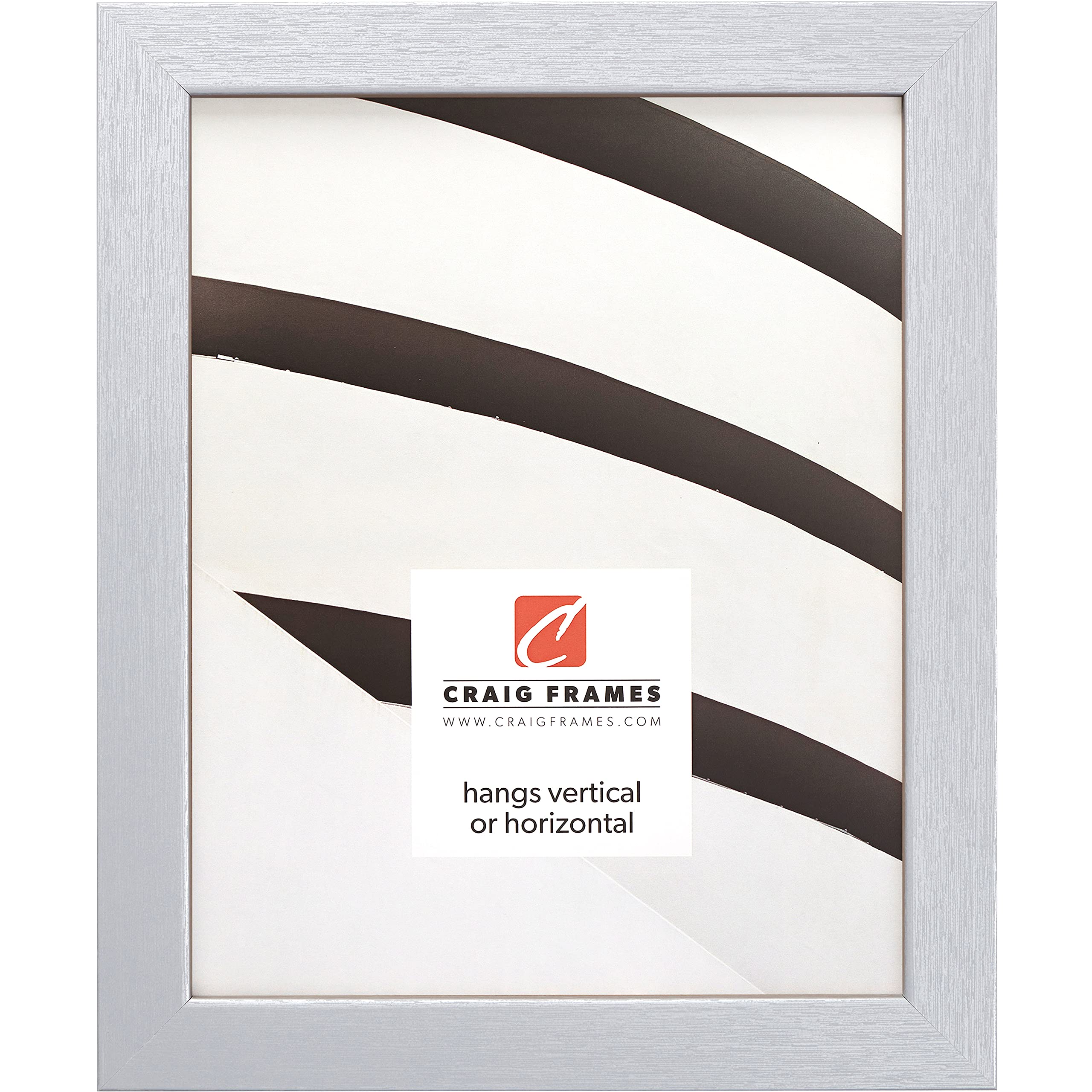 Craig Frames Essentials, Modern 1 Inch Picture Frame, 24 x 36 Inch, Brushed Silver