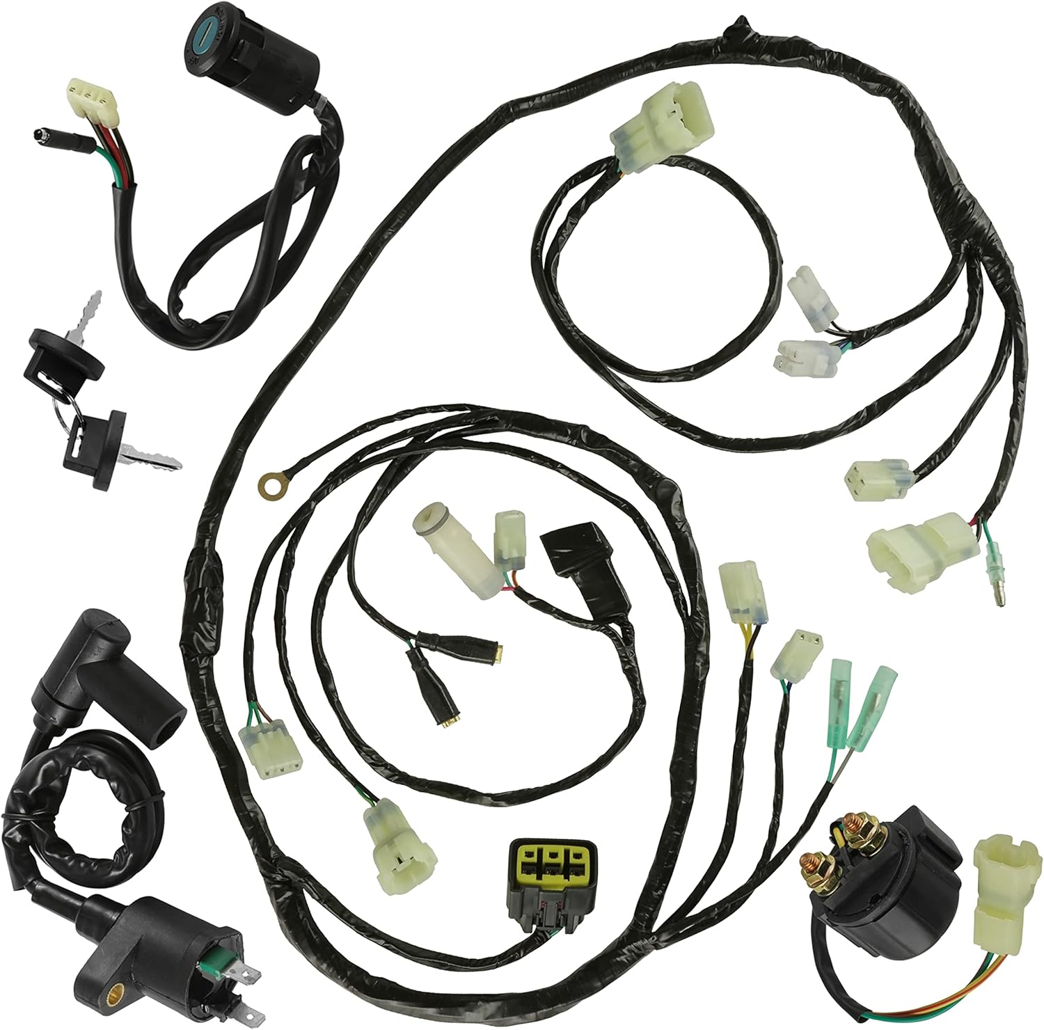 Caltric Wire Harness Relay Ignition Coil Switch Kit Compatible With Honda Recon 250 TRX250TM 2007-2021