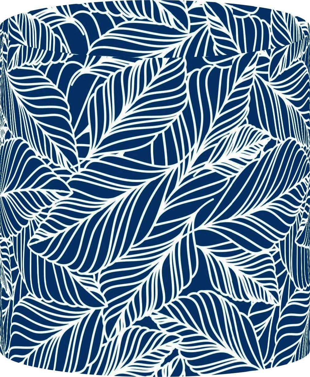 LampPix 10 Inch Table Lamp Shade Foliage Navy White Custom Printed