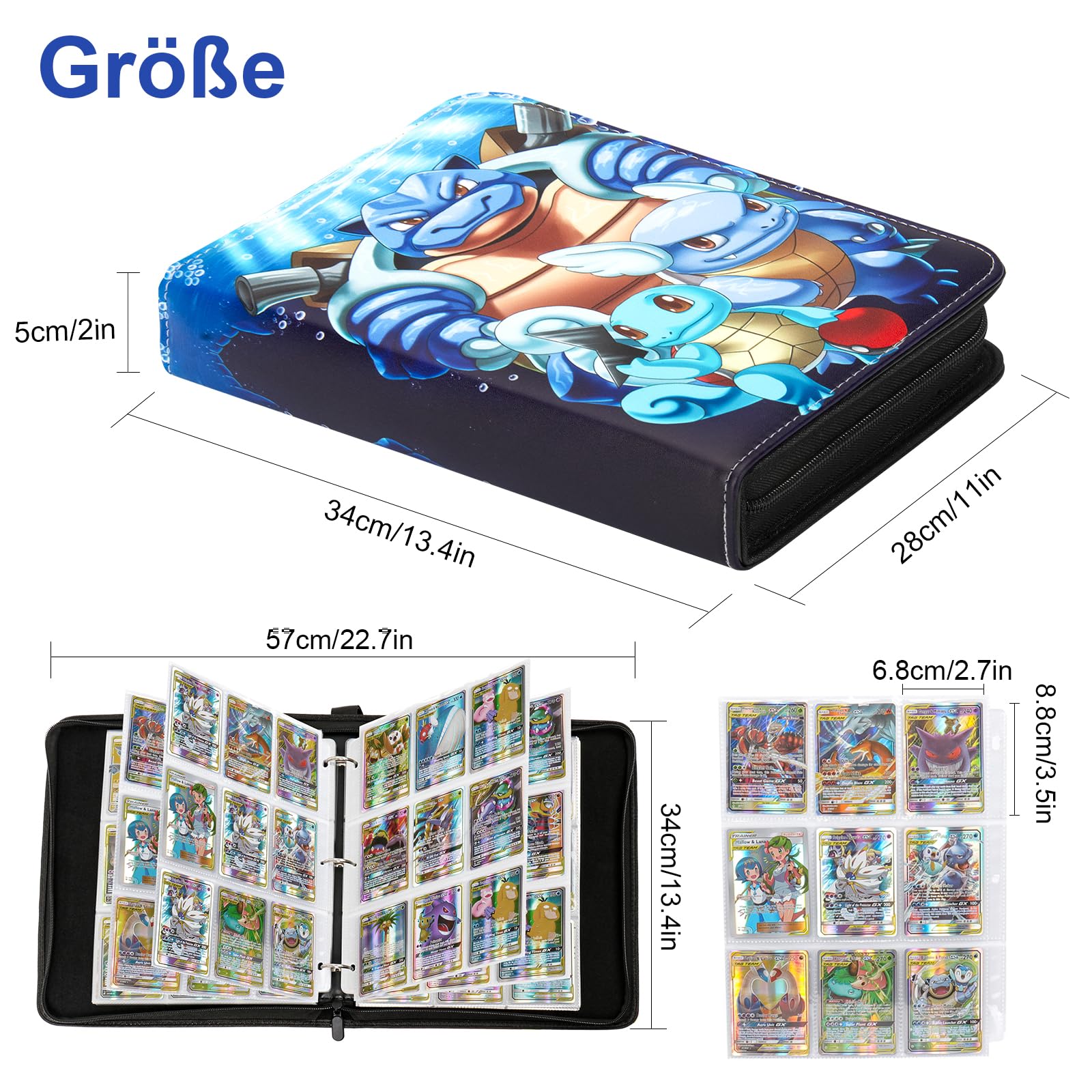 Scrapbook for Pokemon Cards, 50 Pages 900 Cards Trading Card Album