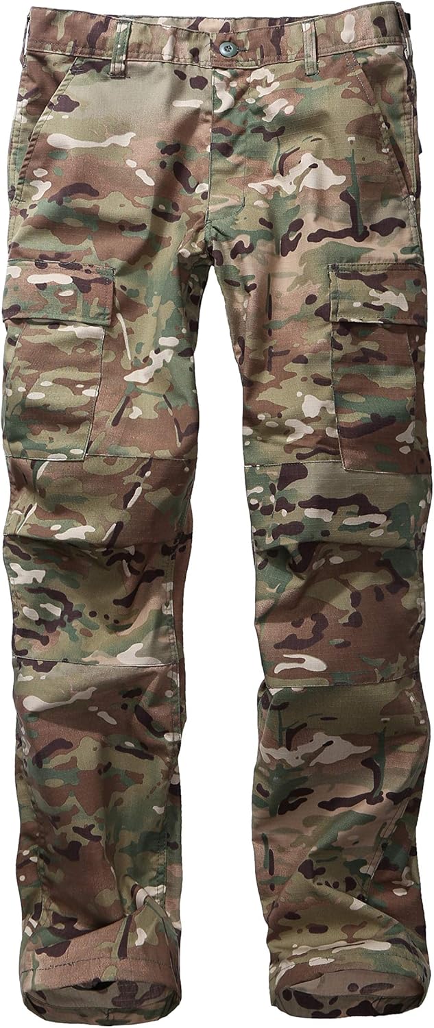 BACKBONE Mens Womens Casual Street Fashion Camo Cargo Pants Army Combat Military BDU Pants Work Hunt Pants (Size 30, CP Camo - Ripstop) - Image 4