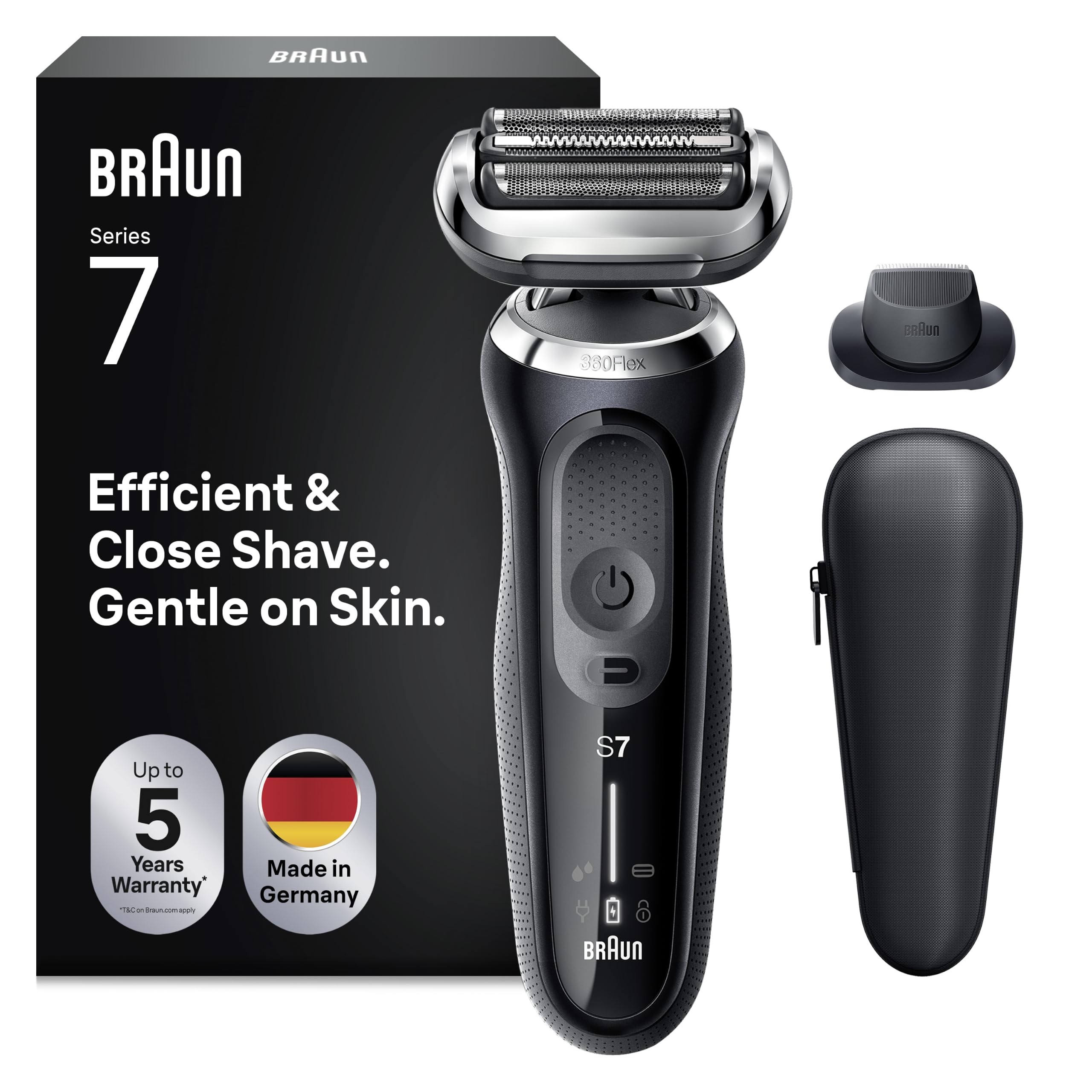 Braun Series 7 Electric Shaver for Men with Precision Trimmer, Wet