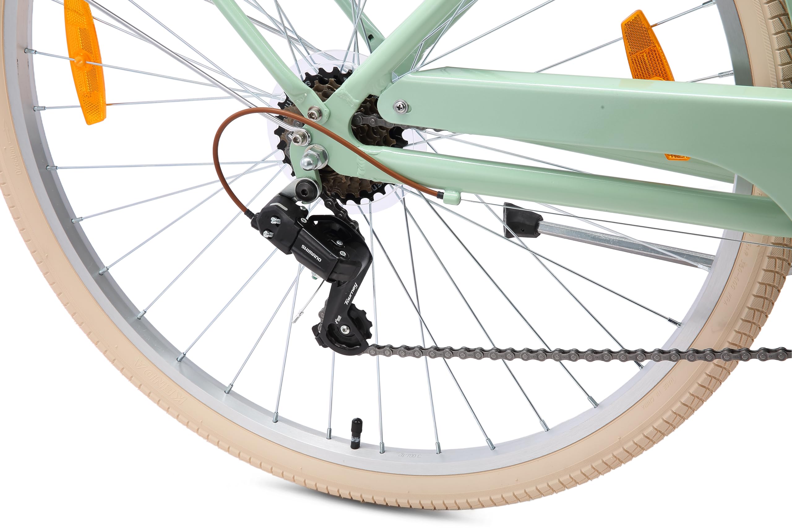 BIKESTAR Alu City Stadt Fahrrad 26, 28 Zoll | 16, 18 Zoll Rahmen, 7 Gang Shimano Damen Holland Rad, Retro Bike mit V-Bremse, Gepäckträger, Licht, Klingel, Korb, Speichenreflektoren | Risikofrei Testen