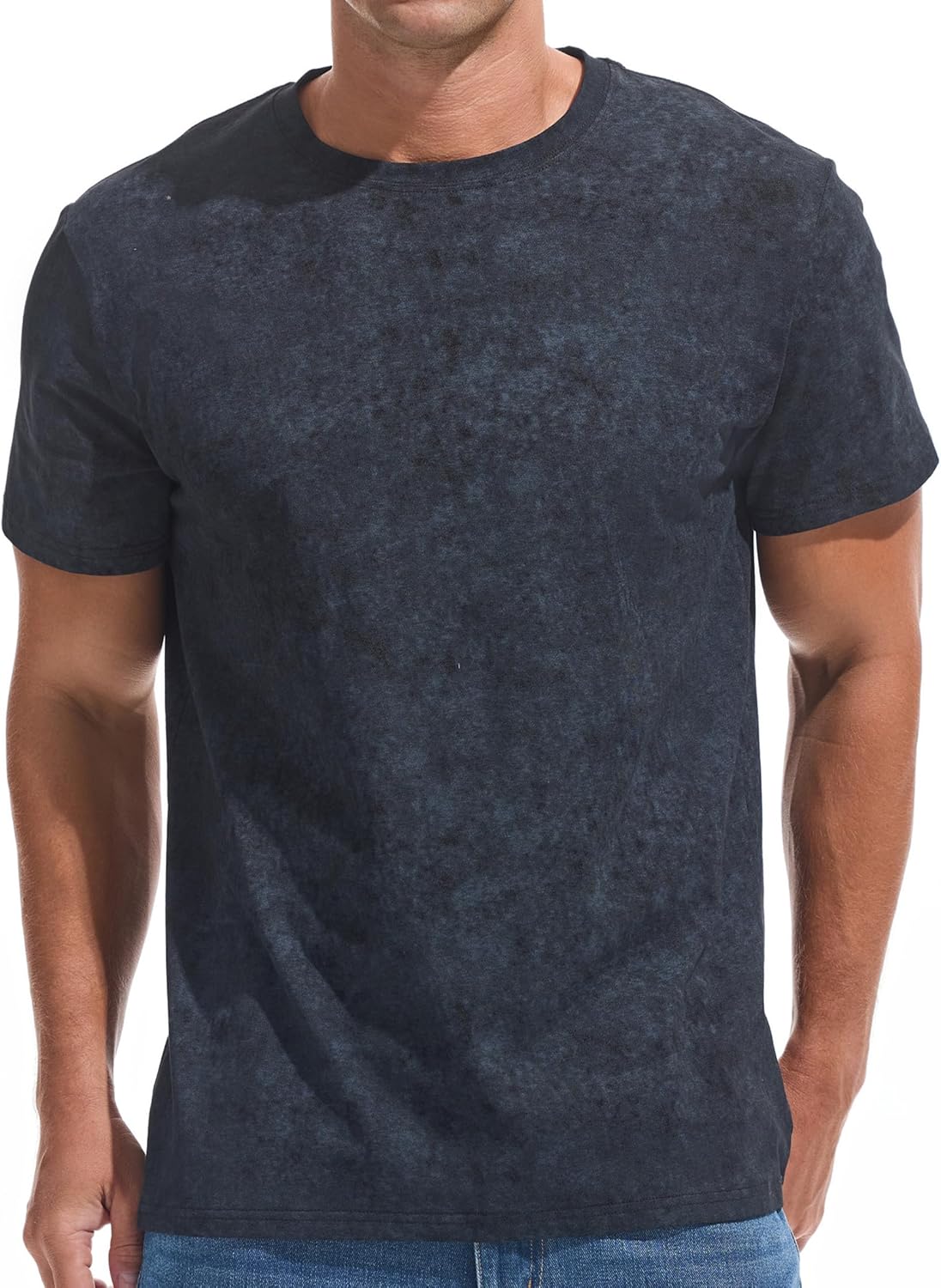 VEIISAR Men's Crew Neck T Shirt - Fitted Elastic Tees Fresh Print Tshirts - Pattern & Color 20+