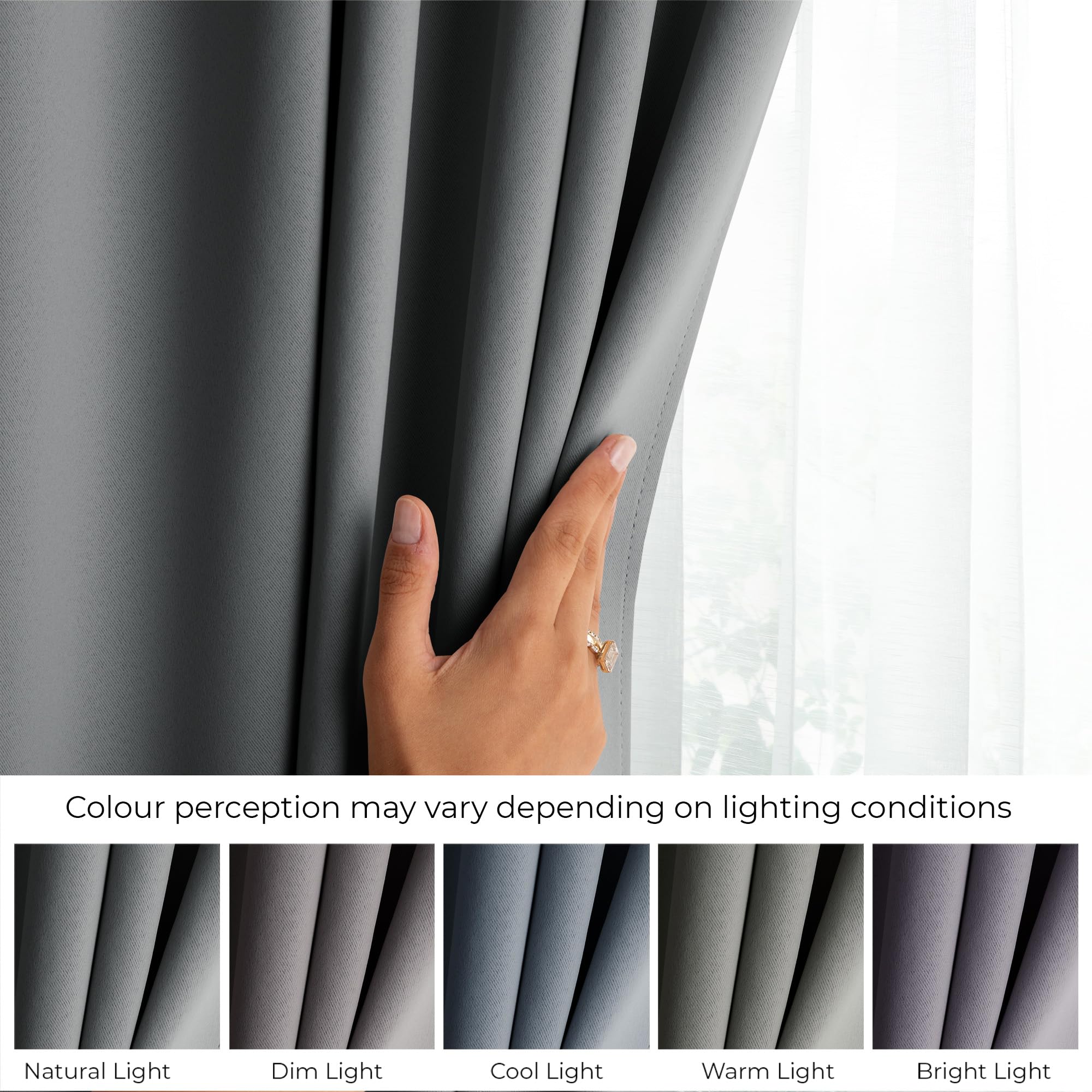 AmeliaHome Zasłona 140x270 cm szara zaciemniająca na taśmie Blackout