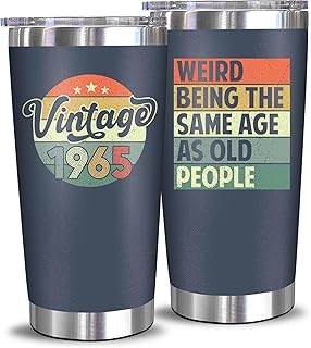 NewEleven 60th Birthday Gifts For Men Women - 1965 60th Birthday Decorations For Him Her - Turning 60 Year Old Gifts For Man, Woman, Mom, Dad, Wife, Husband - 20 Oz Tumbler