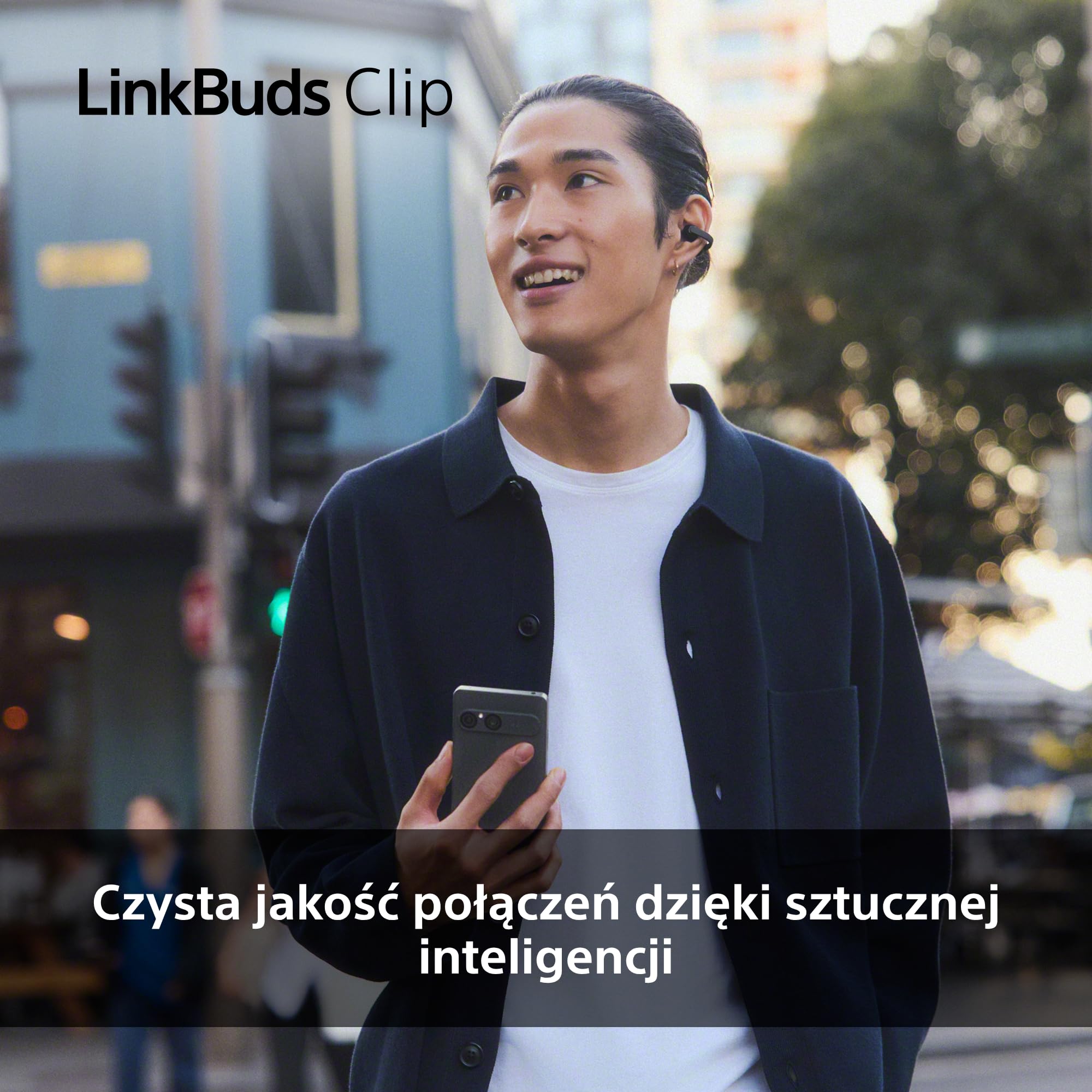 Sony LinkBuds Clip otwarte słuchawki z klipsem, 3 tryby słuchania i bogate brzmienie, IPX4, wyraźne rozmowy, do 37 h na baterii, asystent AI, sterowanie dotykiem, iOS i Android – Lawendowe