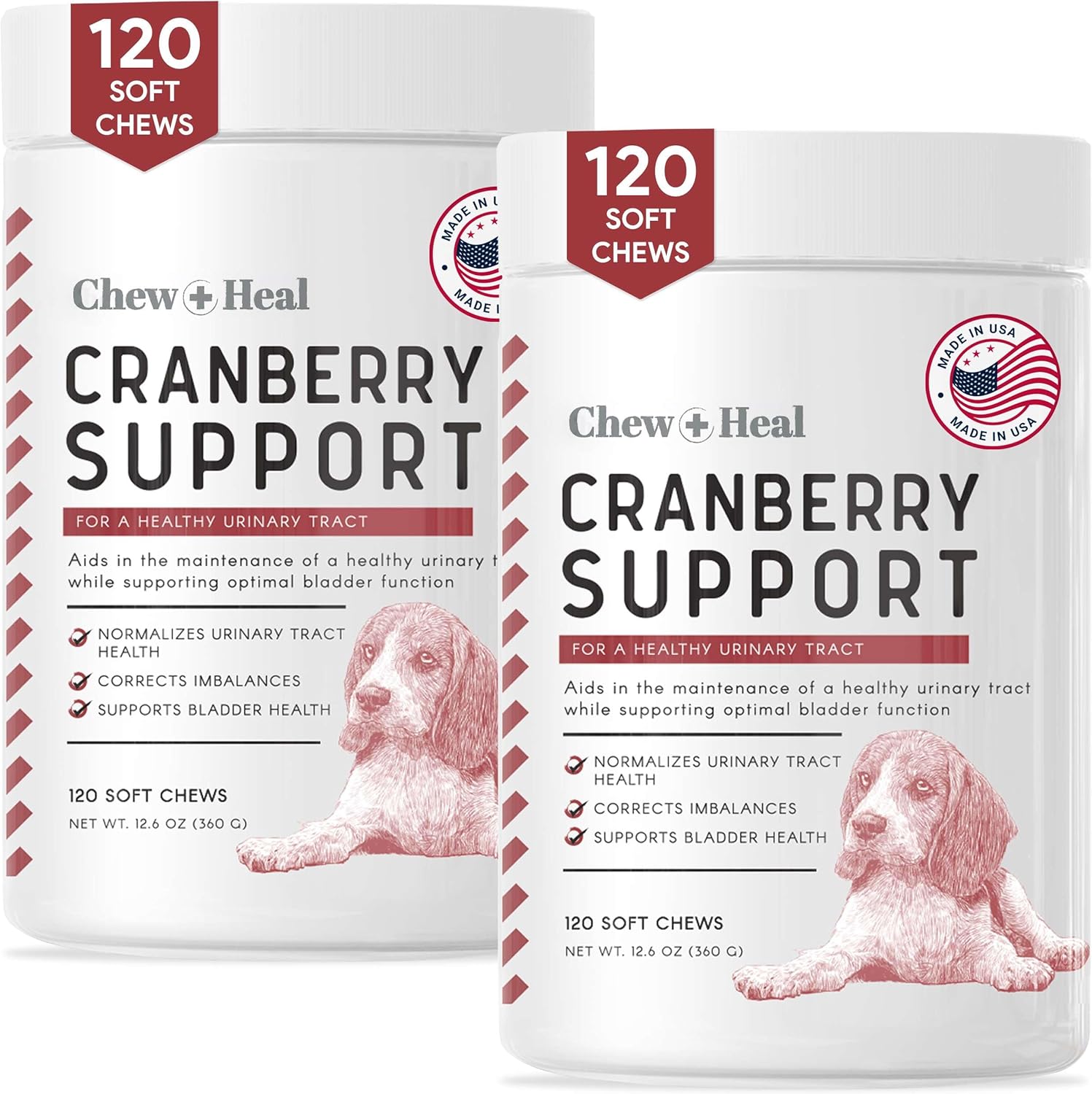 Chew + Heal UTI Treatment Cranberry Chews for Dogs 240