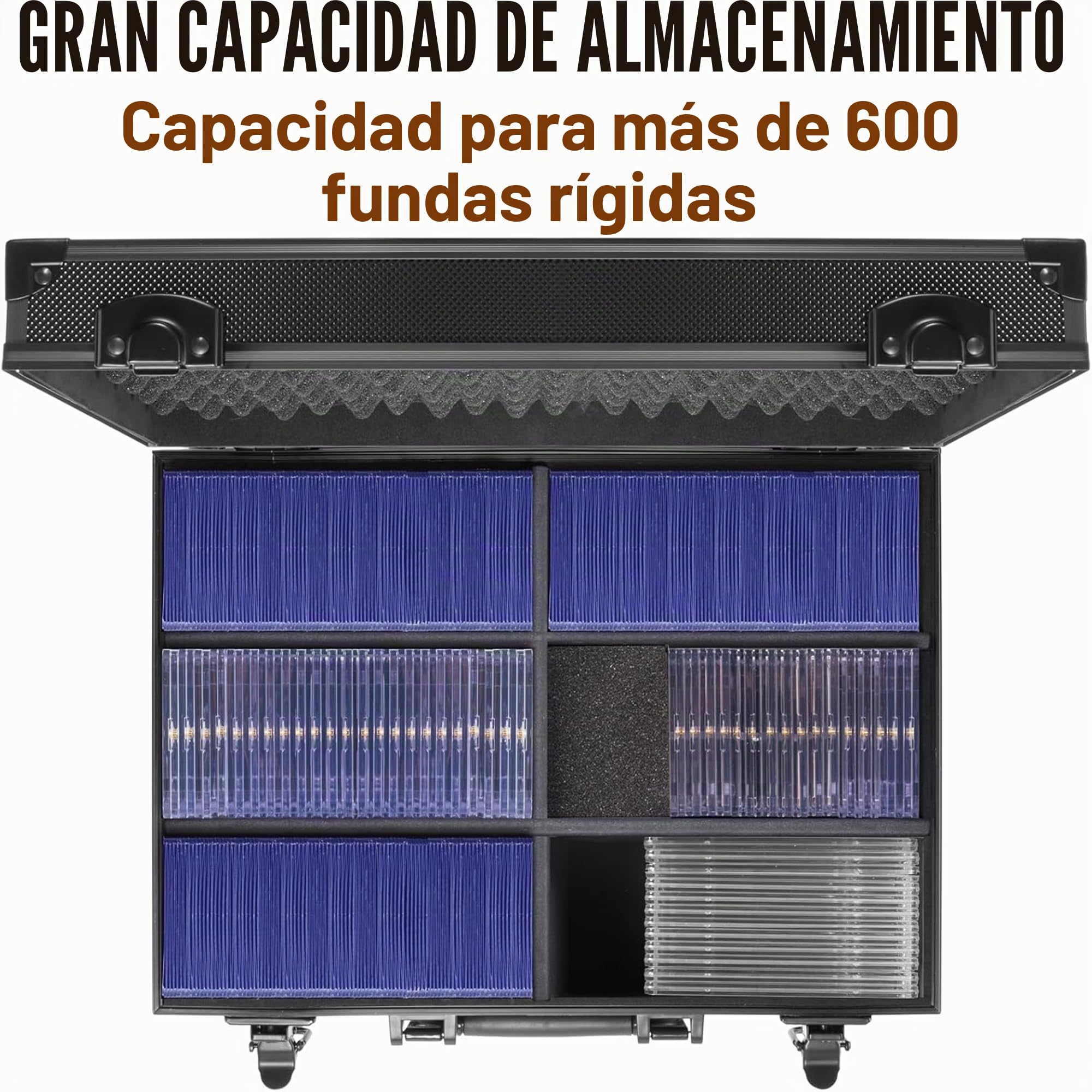 JoyHood Top Loaders Caja de Almacenamiento, Capacidad para Hasta 600 Cargadores Superiores o más de 130 puntos de un Solo Toque, No Apto para Tarjetas Graduadas