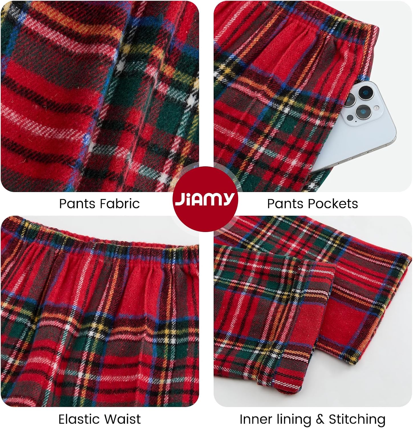 JiAmy Girls Clothes Solid Long Sleeve Tops Plaid Wide Leg Pants With Pockets 2 Pcs Outfits Size 5-14