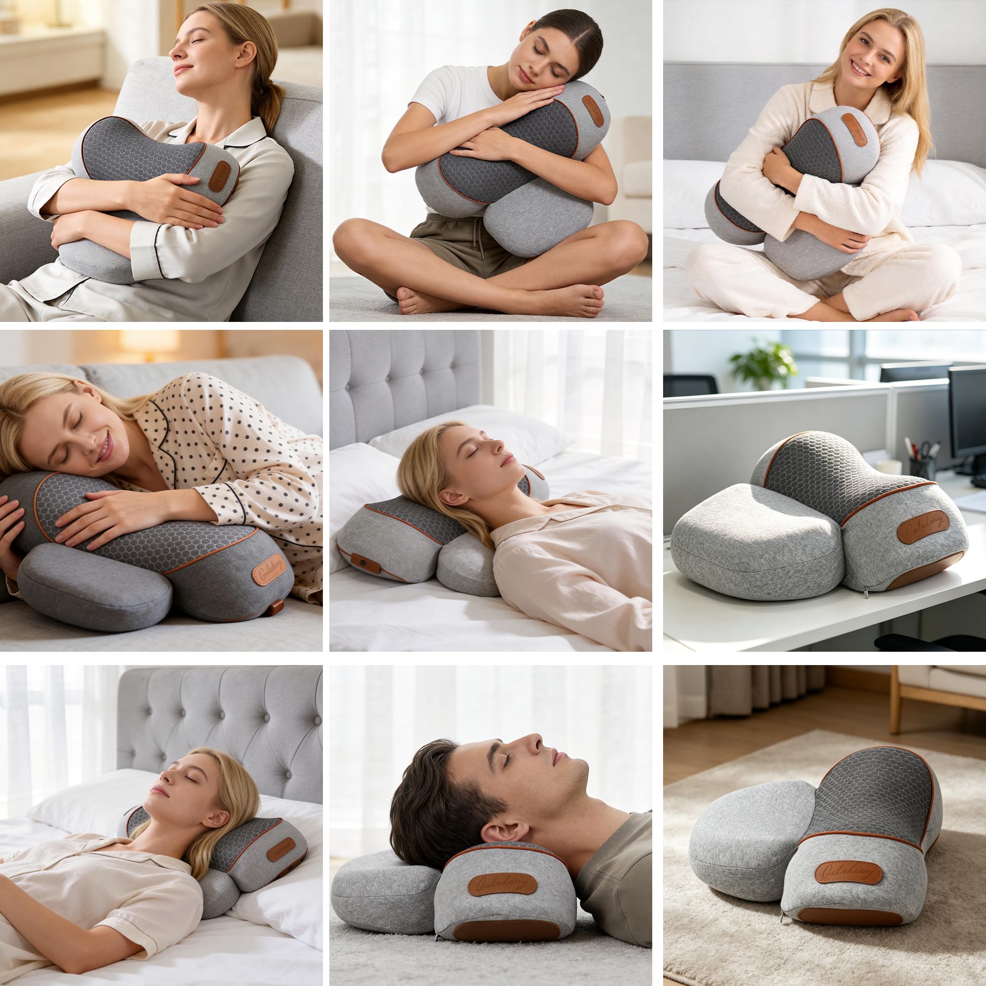 TheraPillow Original Almohada masajeadora de cuello 3 en 1 con calor y tracción suave inalámbrica