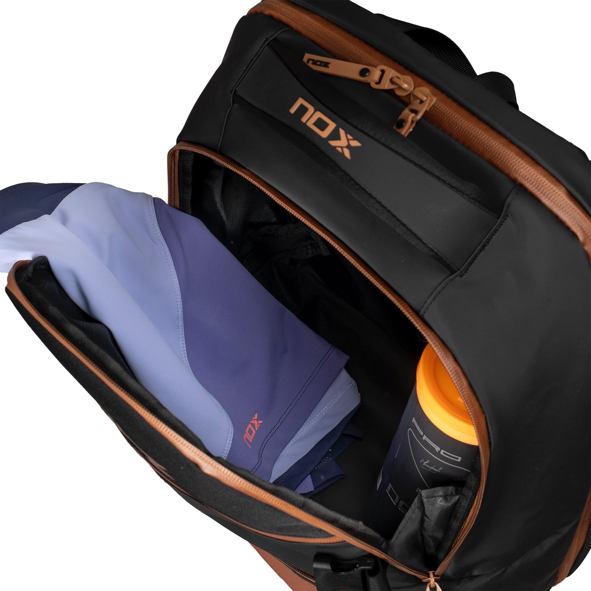 NOX Mochila LUXURY OPEN SERIES negro/marrón