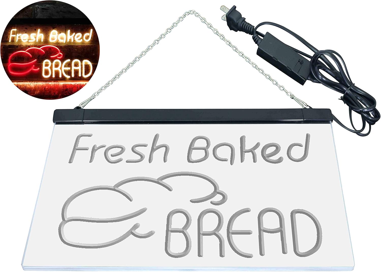 ADVPRO Fresh Baked Bread Illuminated Dual Color LED Neon Sign Red & Yellow 16" x 12" st6s43-i0512-ry