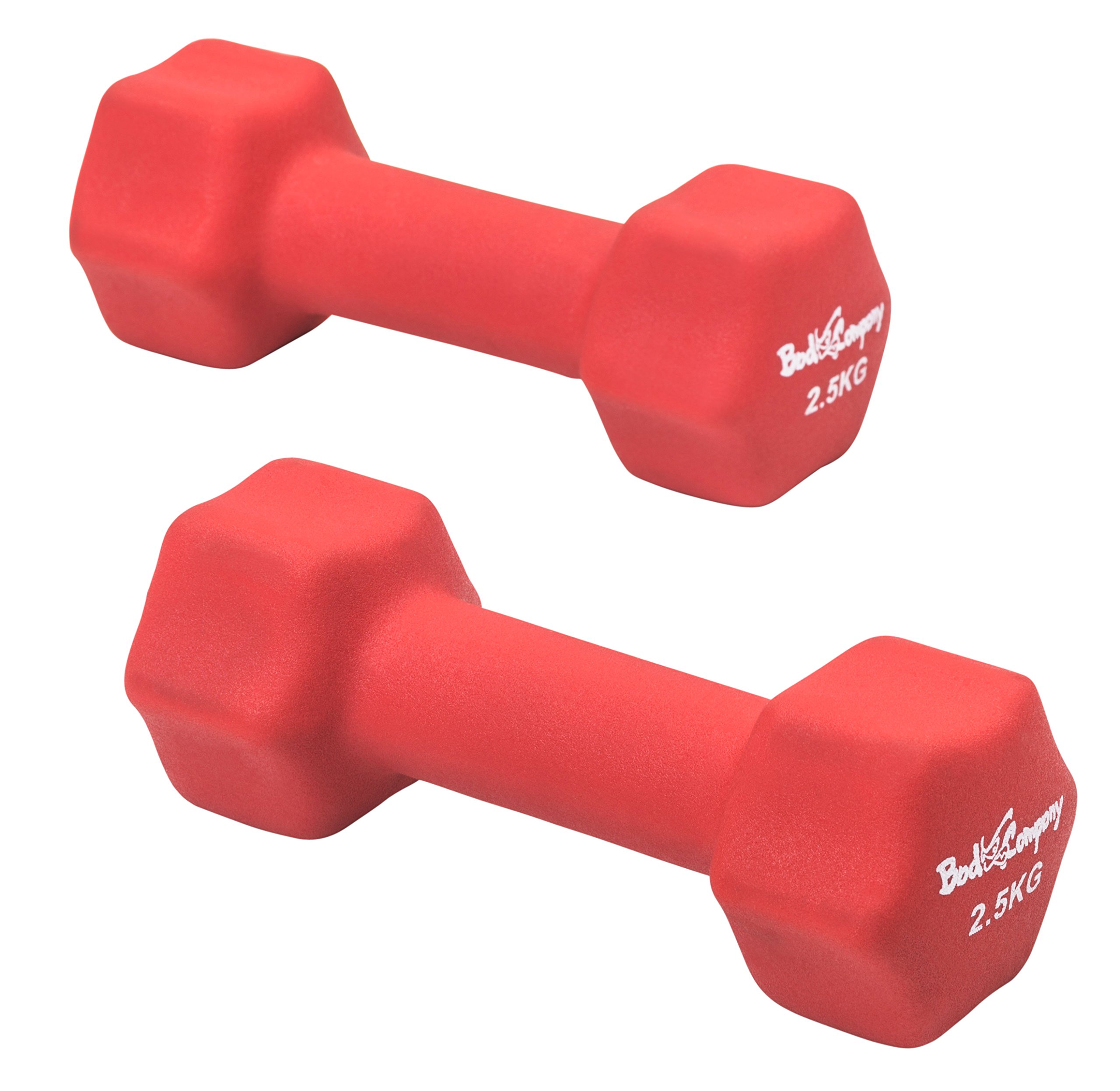 Bad Company Neoprenowe hantle do aerobiku, gimnastyki i fitnessu, 2 x 0,5 kg + 2 x 1 kg + 2 x 1,5 kg + 2 x 2 kg + 2 x 2,5 kg