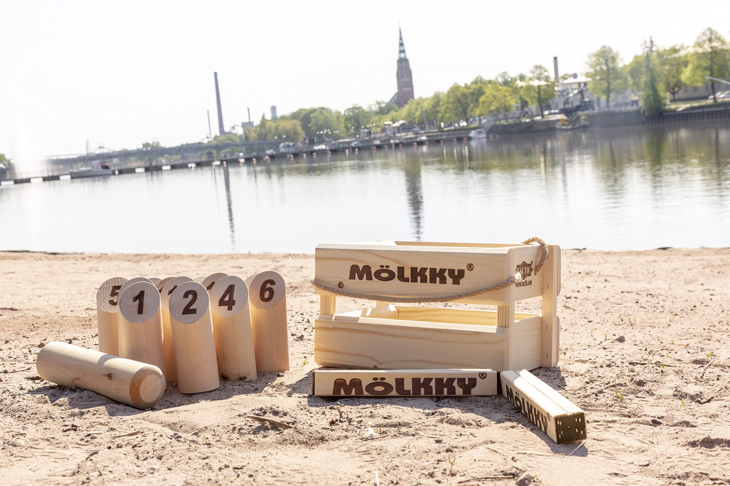 Mölkky® Officiel avec Mölkkaari – Jeu d’adresse en Bois – Version compétition – Jeu de Plein air Familial