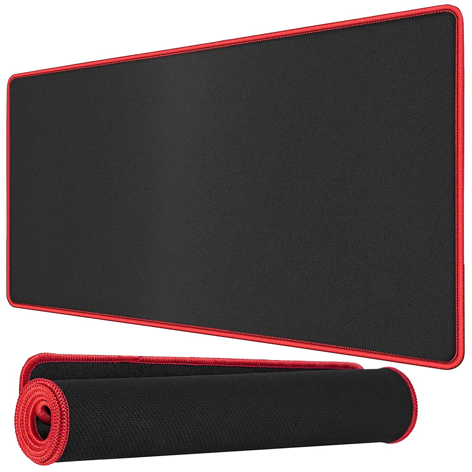 WiredCom® Large Size Gaming Mouse Pad with Stitched Embroidery Edge, Premium-Textured Mouse Mat, Non-Slip Rubber Base Mousepad for Laptop Computer (600mm x 300mm x 2mm) (Pack of 1, Red Black) (B0CX9B139D) Amazon Price History, Amazon Price Tracker