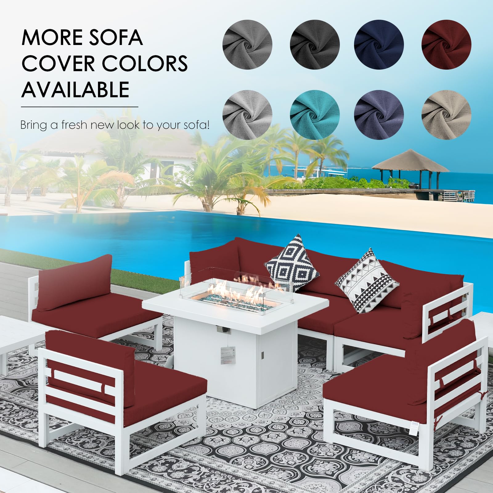 Amazon.com: NICESOUL® 14 Pieces Outdoor Patio Cushion Covers