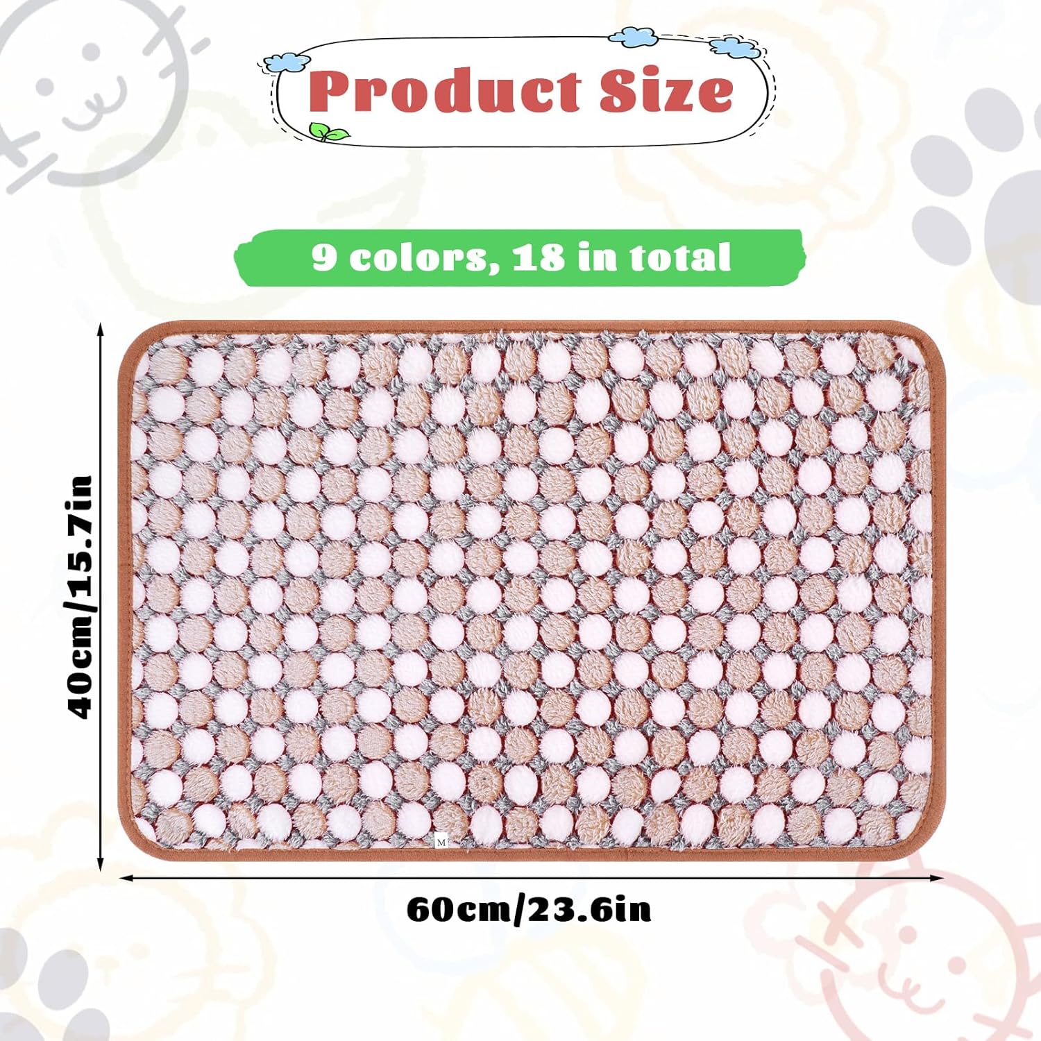 SHENLIU 18 Pcs Fleece Pet Blanket, 9 Style Small Fleece Pet Blanket Soft Warm Sleep Mat Fluffy Cute Puppy Supplies Paw Star Print Design Bed Blankets for Dog Cat Kitten Animals