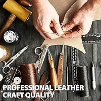 Vista 7 de JinRuiKJ Cuero para Herramientas de Grado A Cuadrado 0.071-0.079 pulgadas de grosor, piezas de cuero curtido vegetal precortadas de 6 x 6 pulgadas