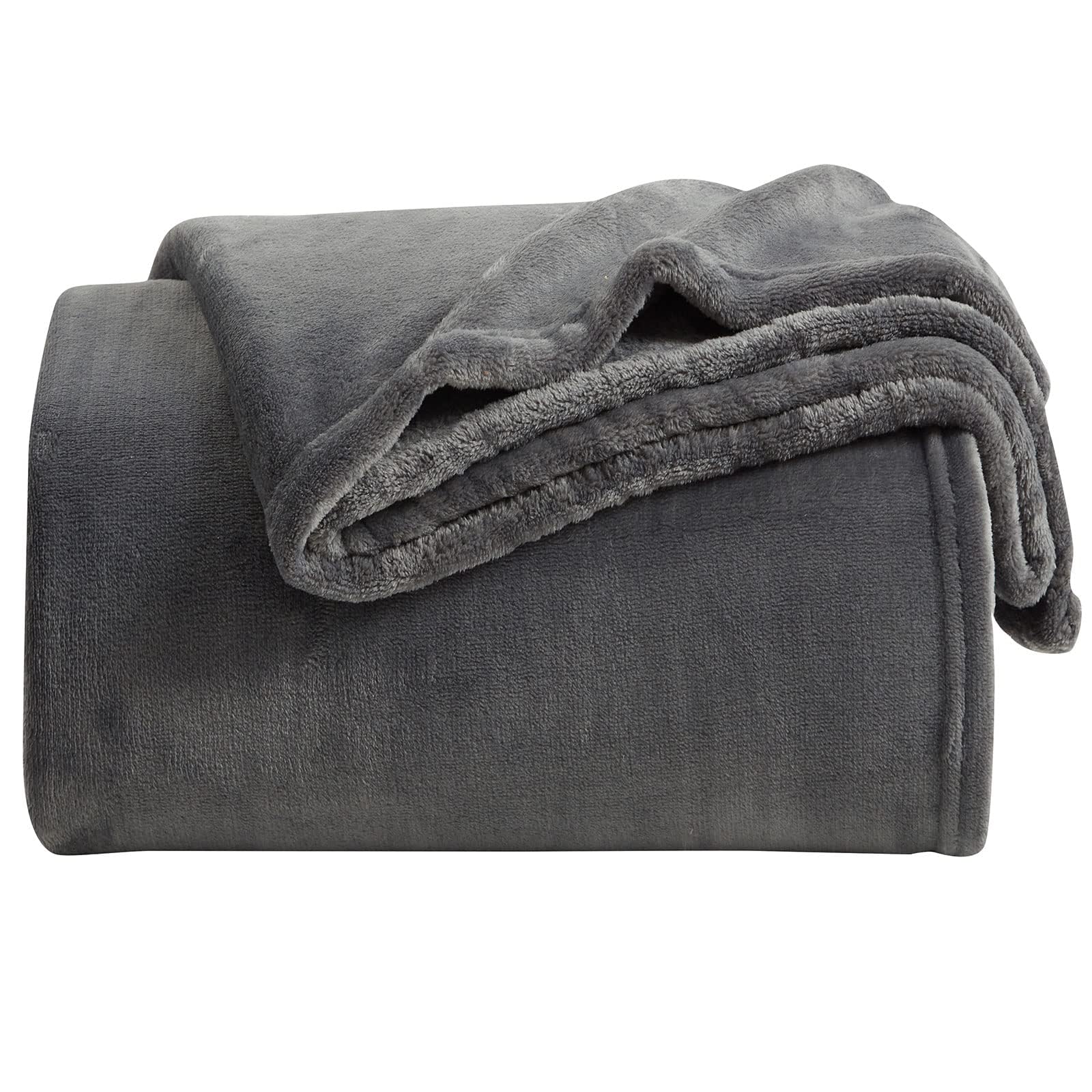 KMUSET Fleece Blanket Throw Size Dark Grey Lightweight Super Soft Cozy Fuzzy Bed Blankets Microfiber Factory Shop