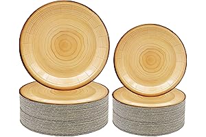 50Pcs Wood Grain Plates for Yara Baby Shower Decorations