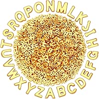 Augshy 700Pcs Gold Large Letter Beads,A-Z Mixed Big Alphabet Shape Beads for Jewelry Making Bracelets Necklaces Key Chains Shoelaces Crafts Party Decor(9 x 12 mm)