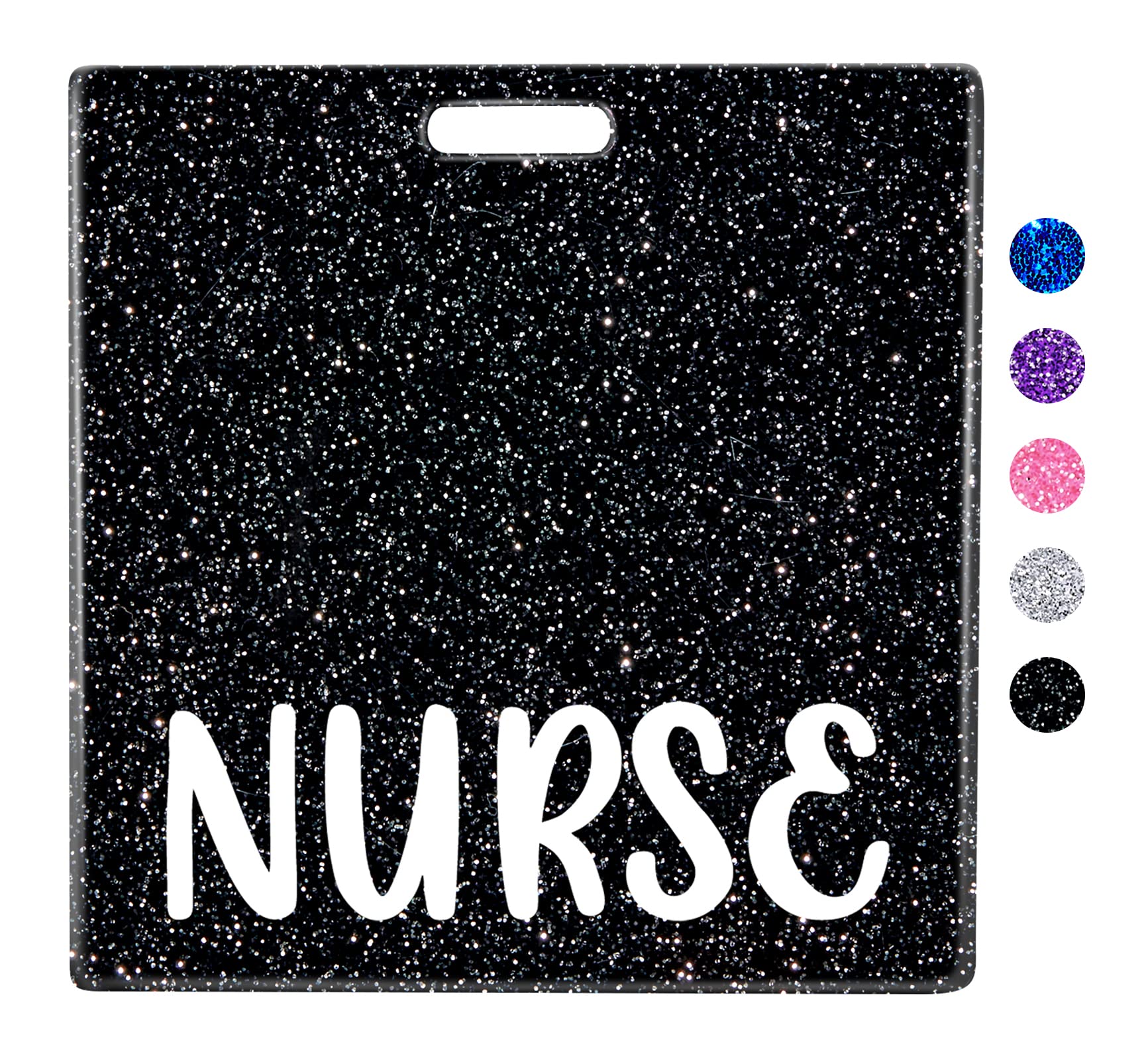 Plifal Nurse Badge Buddy Card Nursing Accessories Glitter Black Horizontal Badge Identification Tags — image 1