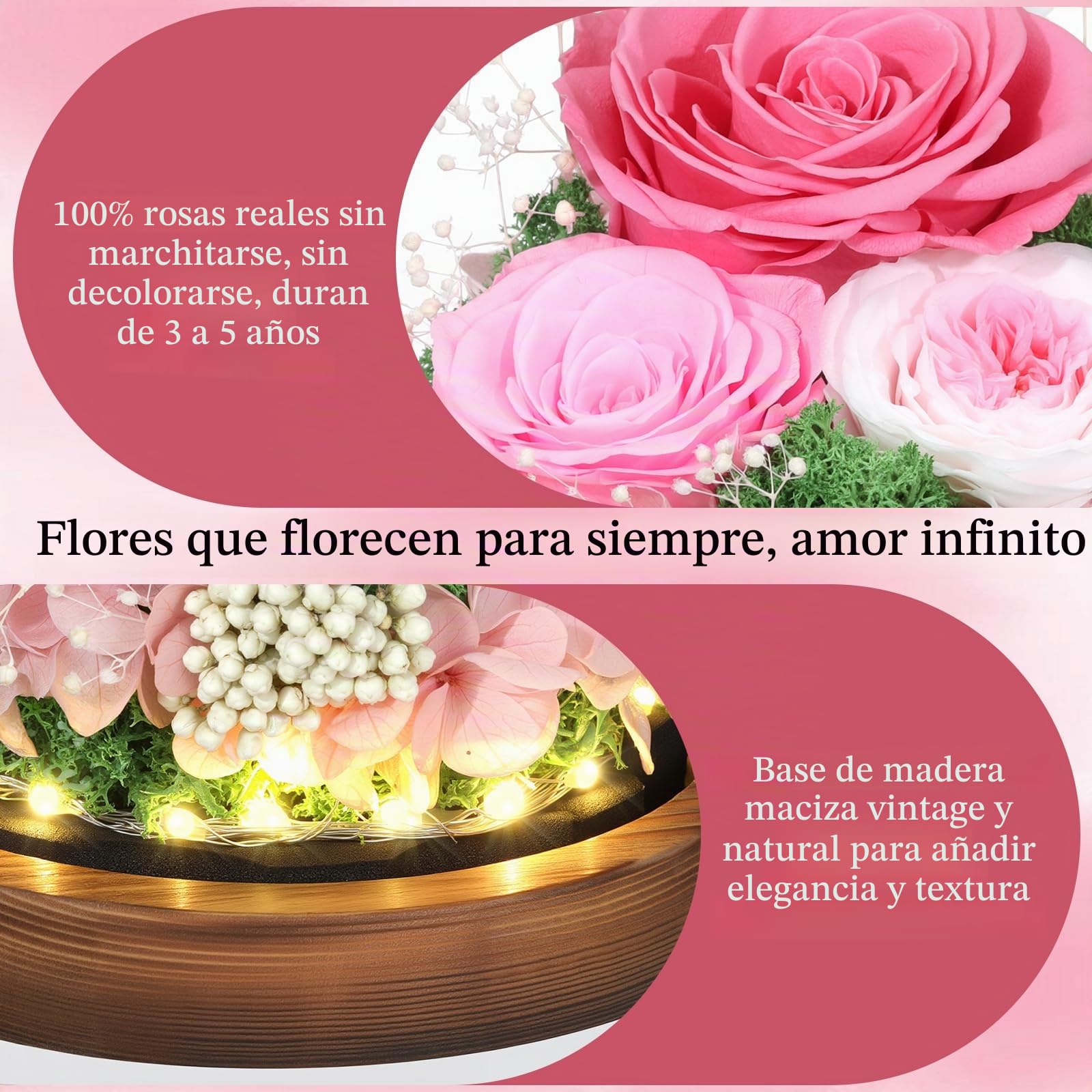 Emibele Regalos para Mamá Flores Entrega, Regalos Cumpleaños, Rosa
