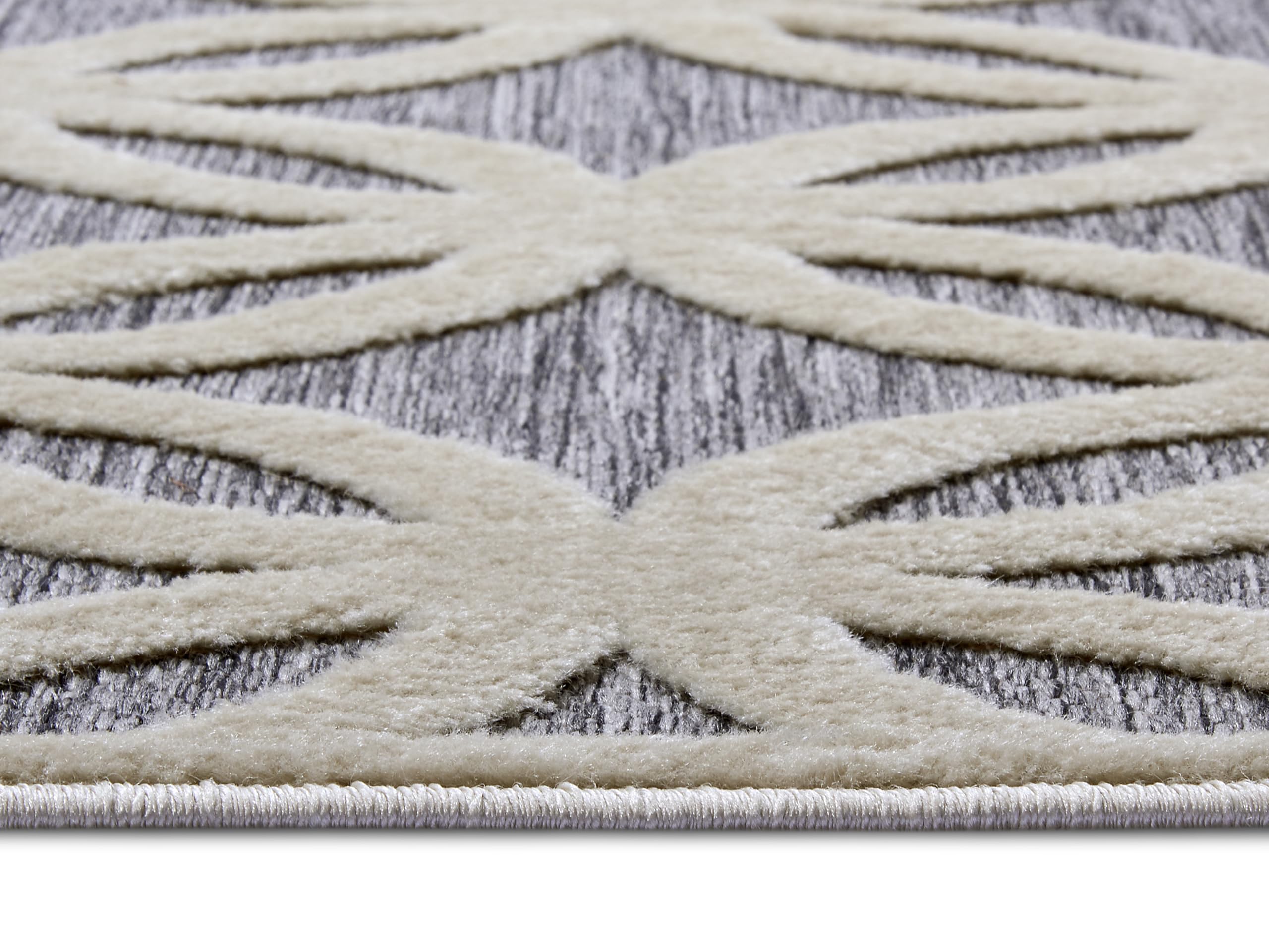 HANSE Home Circle Design Tapis de Salon, tissé Plat, Moderne, Motif Losanges géométriques, Style scandinave, pour Salle à Manger, Chambre d'enfant, Couloir, Gris Beige, 160 x 235 cm