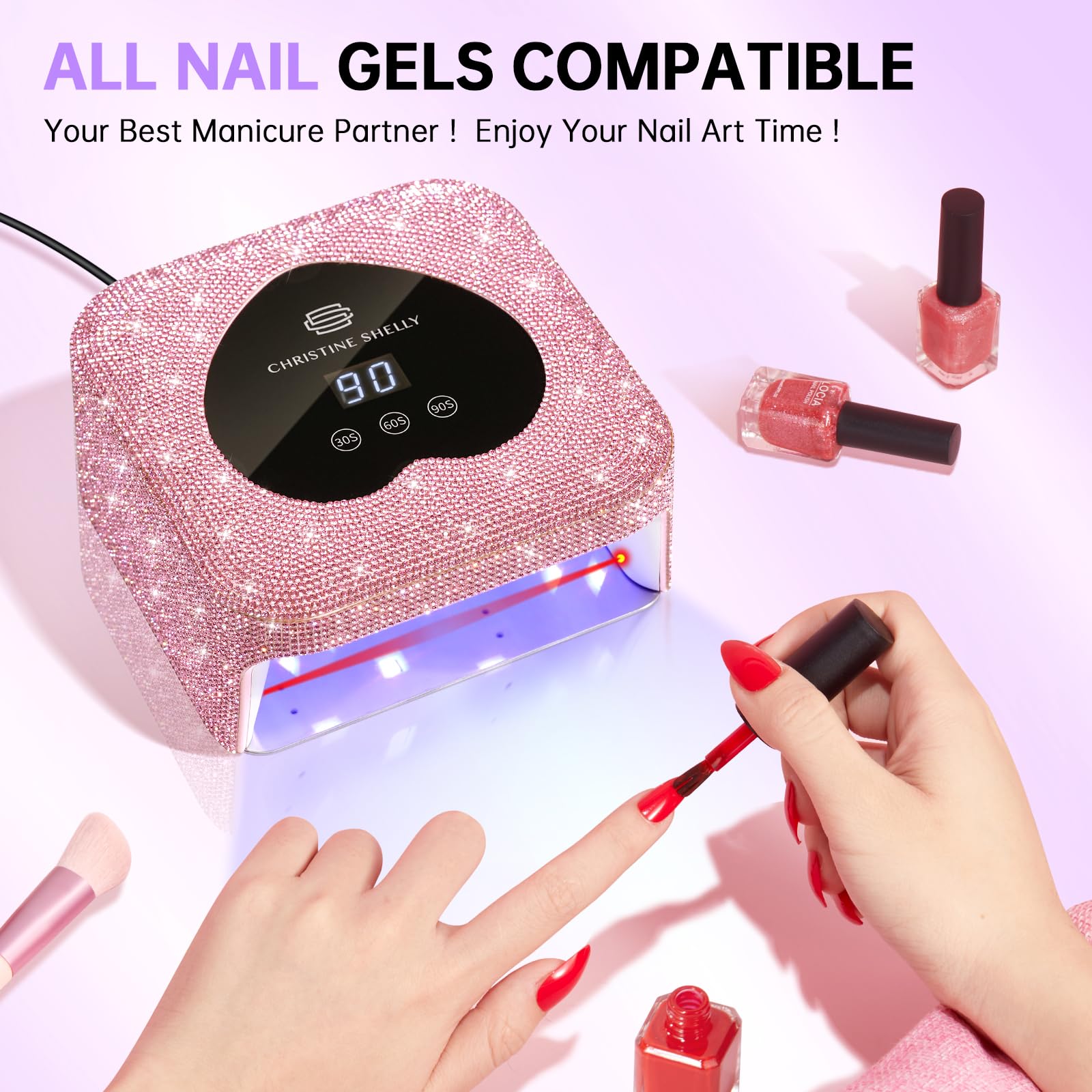 UV LED Nagellampe, Gellampe für Gel Polisch mit 3 Timer LCD-Anzeige