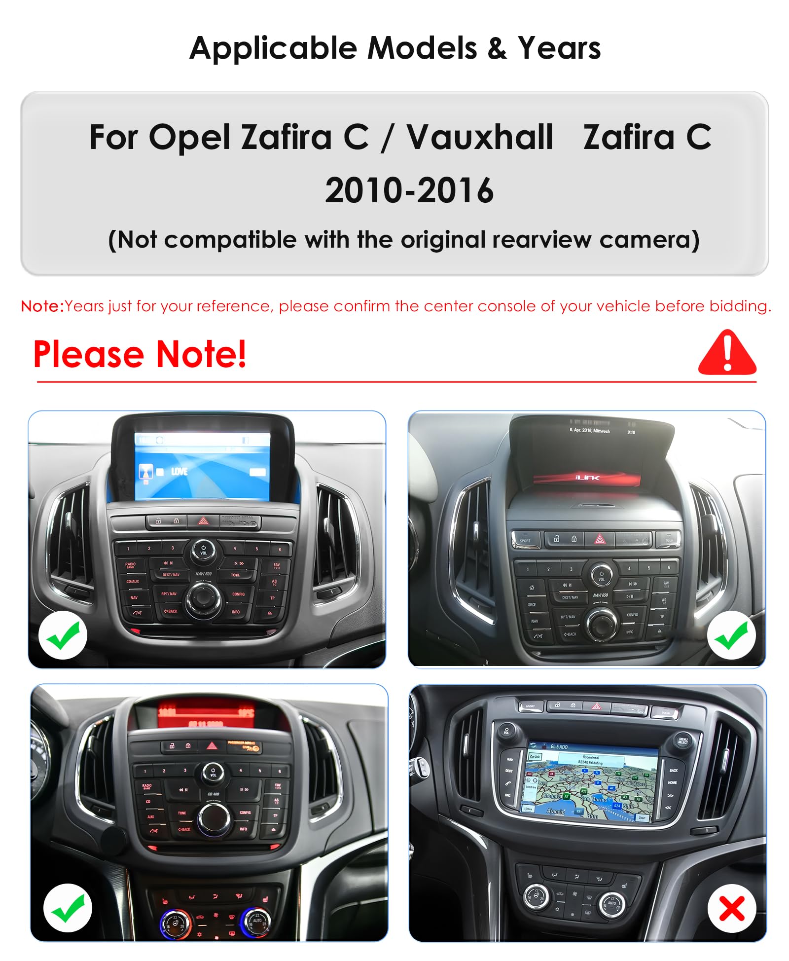 Android 14 Autoradio 9.7 pollici Touchscreen 8 core 4 GB + 32 GB per Opel Zafira C/Vauxhall Zafira C 2010-2016 WiFi Wireless Android Auto & Wireless Carplay Bluetooth WiFi 4G GPS RDS AM/FM