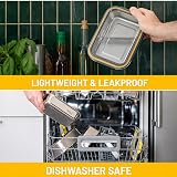 PIKA - Set di contenitori alimentari in acciaio inox - ermetico, compatibile con microonde, forno, congelatore - Batch Cooking (Set per Batch Cooking) - 6
