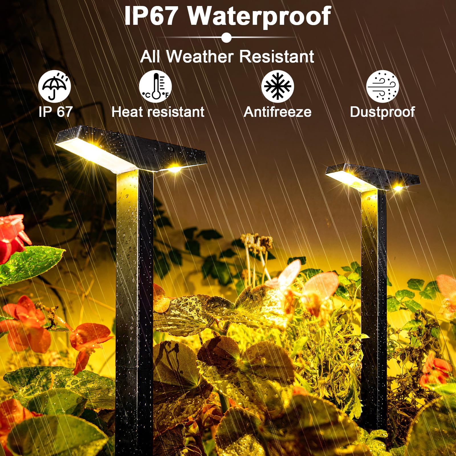 Bigzom Lot De 6 Lampes Solaires Extérieur Jardin Blanc Chaud - Éclairage Déco Allée Pelouse Cour Et Patio