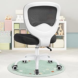 Razzor Armless Office Chair with Wheels, Cute Kids Desk Chair for Boys Girls, Mesh Task Rolling Swivel Computer Chair in Home Bedroom School