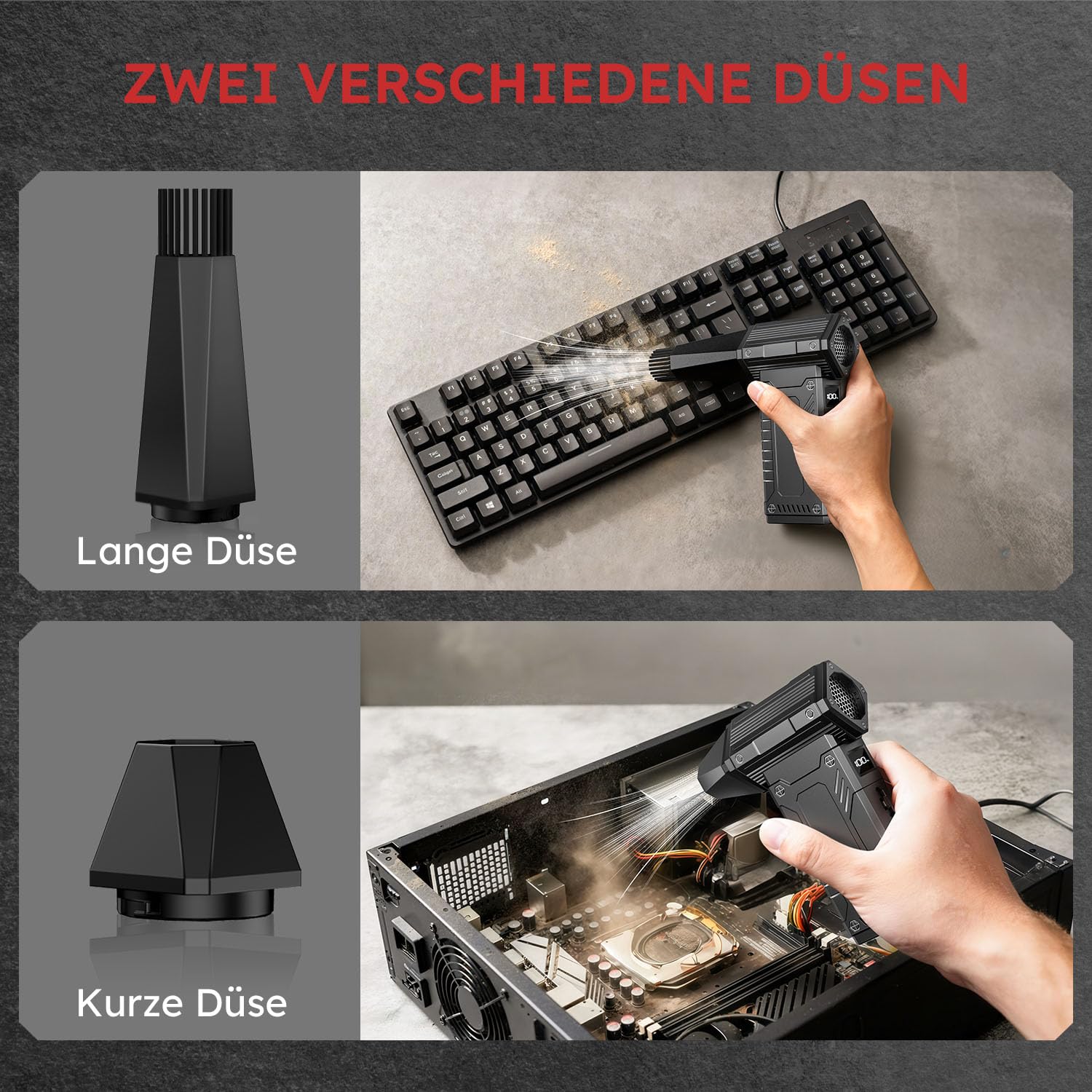 Electric Air Duster, 35 0000 RPM Super Power elektryczna dmuchawa pyłu z akumulatorem 12000 mAh Compressed Air Duster, 8-biegowa dmuchawa powietrza w sprayu do komputera, domu, na zewnątrz i w