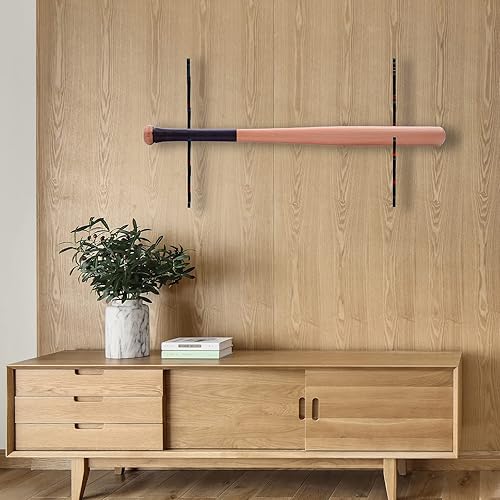 Miniatura 6 de FOXSMZZ Estante de exhibición de bates de béisbol, soporte para bates de sóftbol para exhibición horizontal, estante de madera para murciélagos para