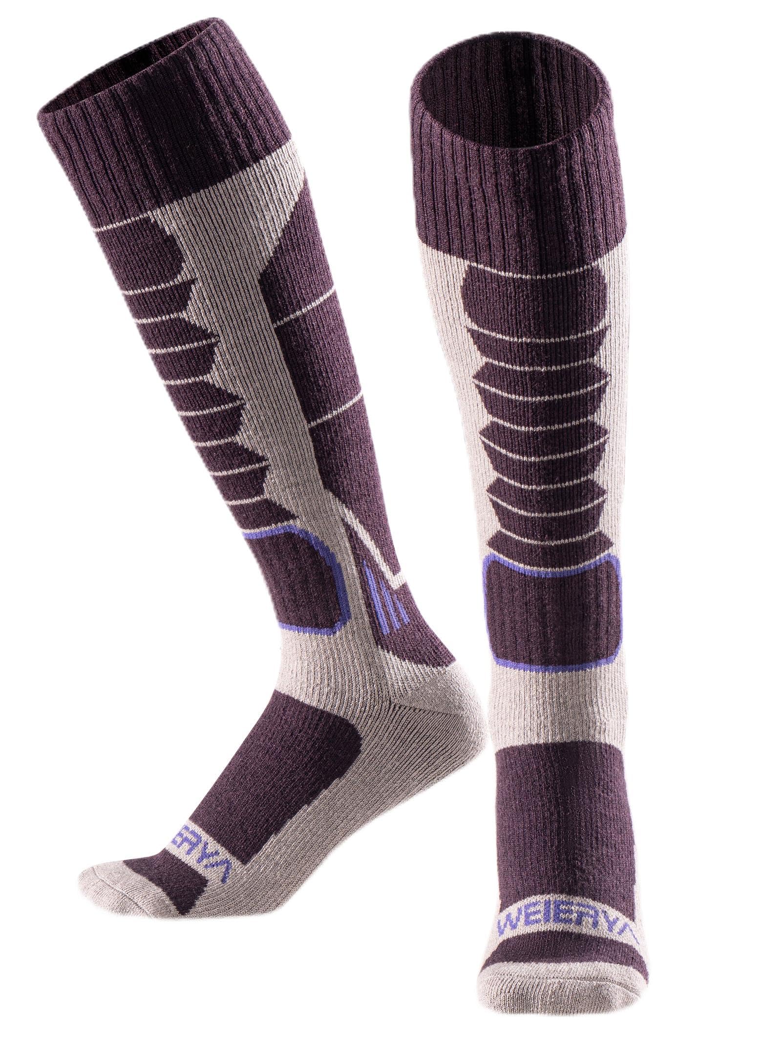 Ski Sock Merino Wool Ski Socks Mens Womens Skiing & Snowboarding Socks, Over The Calf